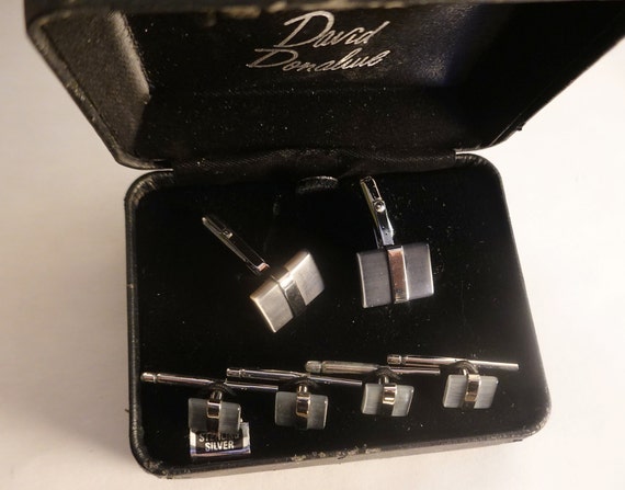 Wedding Cuff links and Tuxedo Studs, Sterling Silv