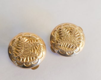 Victorian Gold Floral Cufflinks, Antique Men's Jewelry, Gift for Man, Anniversary, Father's Day gift