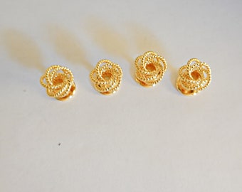 Vintage Tuxedo Shirt Studs - Set of Four - Gold - Infinity Love Knot Tuxedo Studs - Men's Jewelry