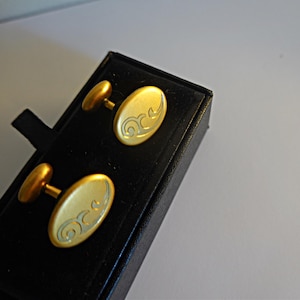 Antique Vintage, GOLD Filled Cufflinks, Etched Floral Gold Cufflinks, Groom Gift, Antique Cufflinks, Men&#39;s Gift, Men&#39;s Fine Jewelry