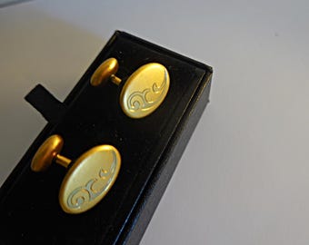 Antique Vintage, GOLD Filled Cufflinks, Etched Floral Gold Cufflinks, Groom Gift, Antique Cufflinks, Men's Gift, Men's Fine Jewelry