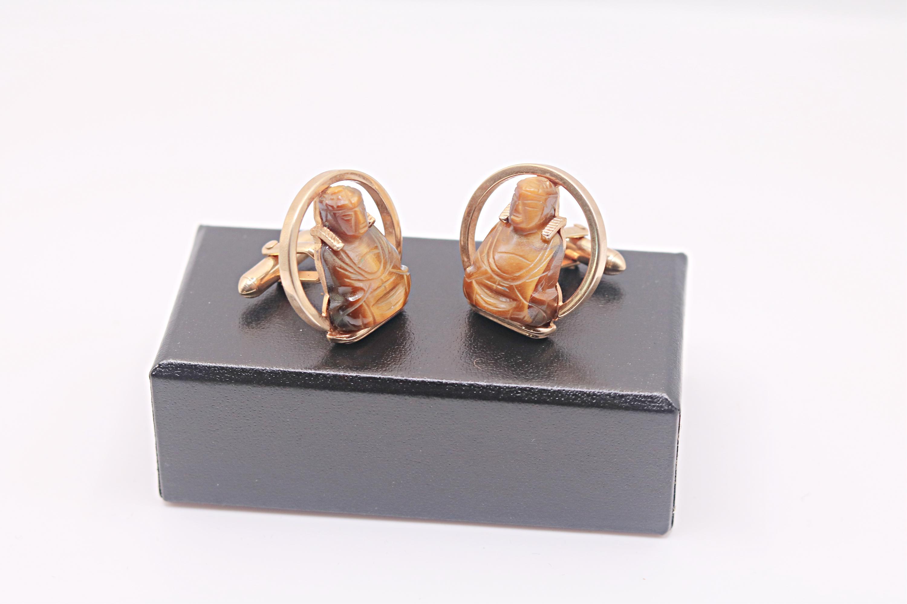 Boutons De Manchette Vintage Années 50 - Canard Et Fusils Croisés Par SWANK - Occasion