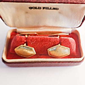 Gold Cufflinks, Gold Filled Antique Cufflinks,  Victorian Cufflinks in Original Leather Box, Collectible Cufflinks,