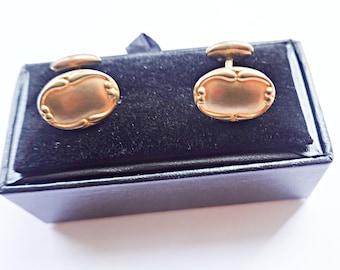 Victorian Gold Floral Cufflinks, Antique Men's Jewelry, Gift for Man, Anniversary, Father's Day gift