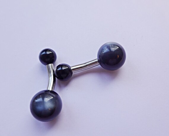 Vintage Black Cufflinks, Minimalistic Black Cuff … - image 1