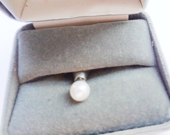 PEARL Tie Tack, Vintage Tie Pin, Tie Tack, White Pearl Tie Pin, Vintage Man's Gift, Vintage Menswear,Tie Accessory