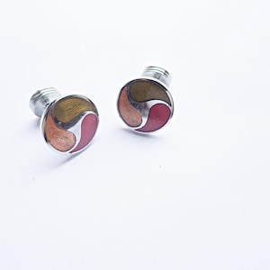 Gemelos vintage, gemelos de esmalte abstracto moderno, regalo vintage para hombre, moda vintage para hombre, regalo para hombre, gemelos, gemelos únicos