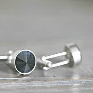 Black Cufflinks- wedding cufflinks - cufflinks for him - Minimalist Cufflinks, Mens Father&#39;s Day Groom Gift