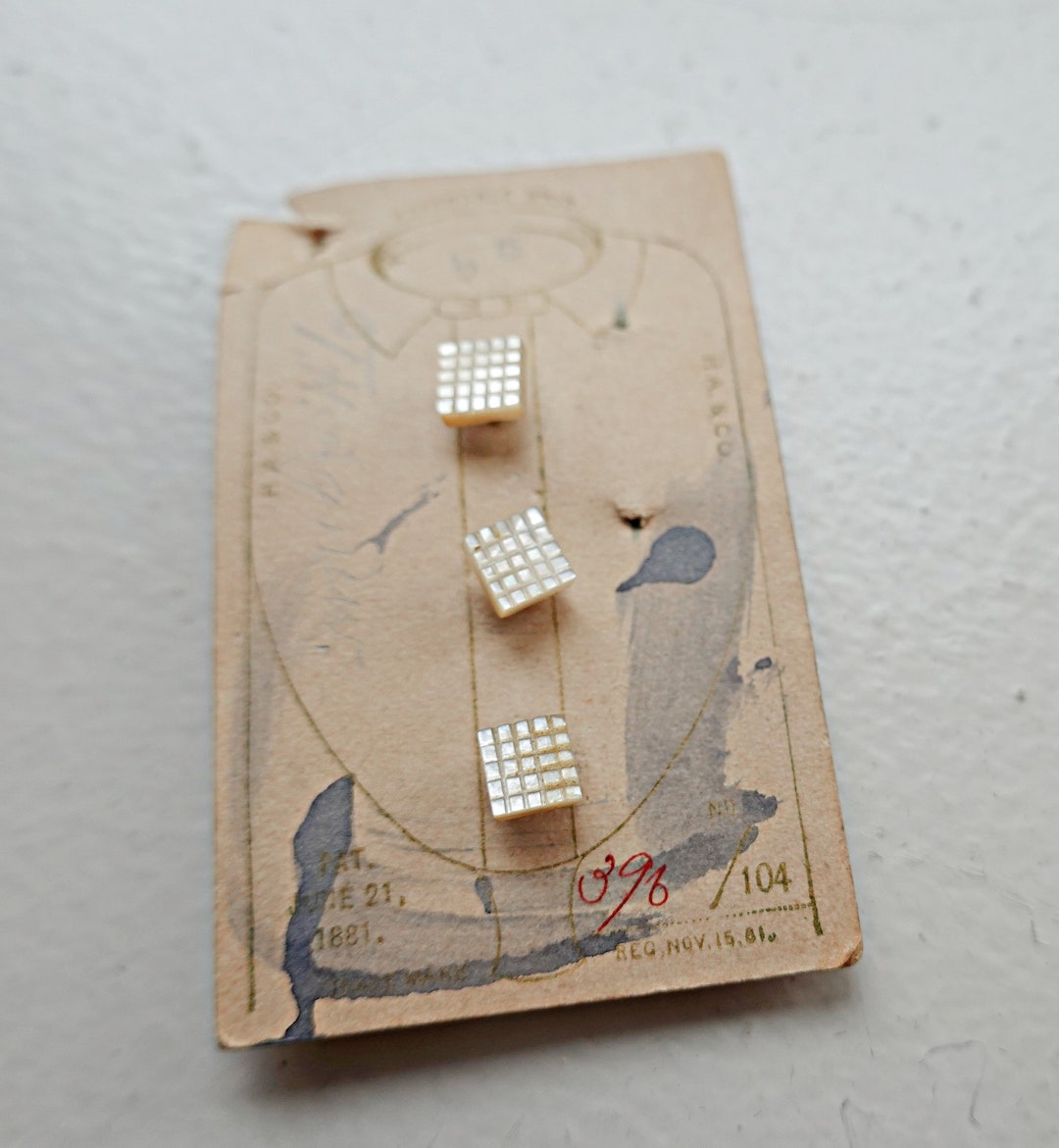 Victorian White Mother of Pearl Tuxedo Shirt Studs, Set of 3 Tuxedo