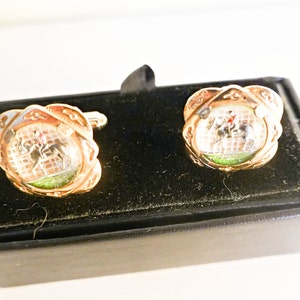 Vintage Horse Cufflinks, Horse Racing Gift, Kentucky Derby Cuff Links, Essex Glass Cufflinks, Equestrian Gambler, Bachelor Horse Gift
