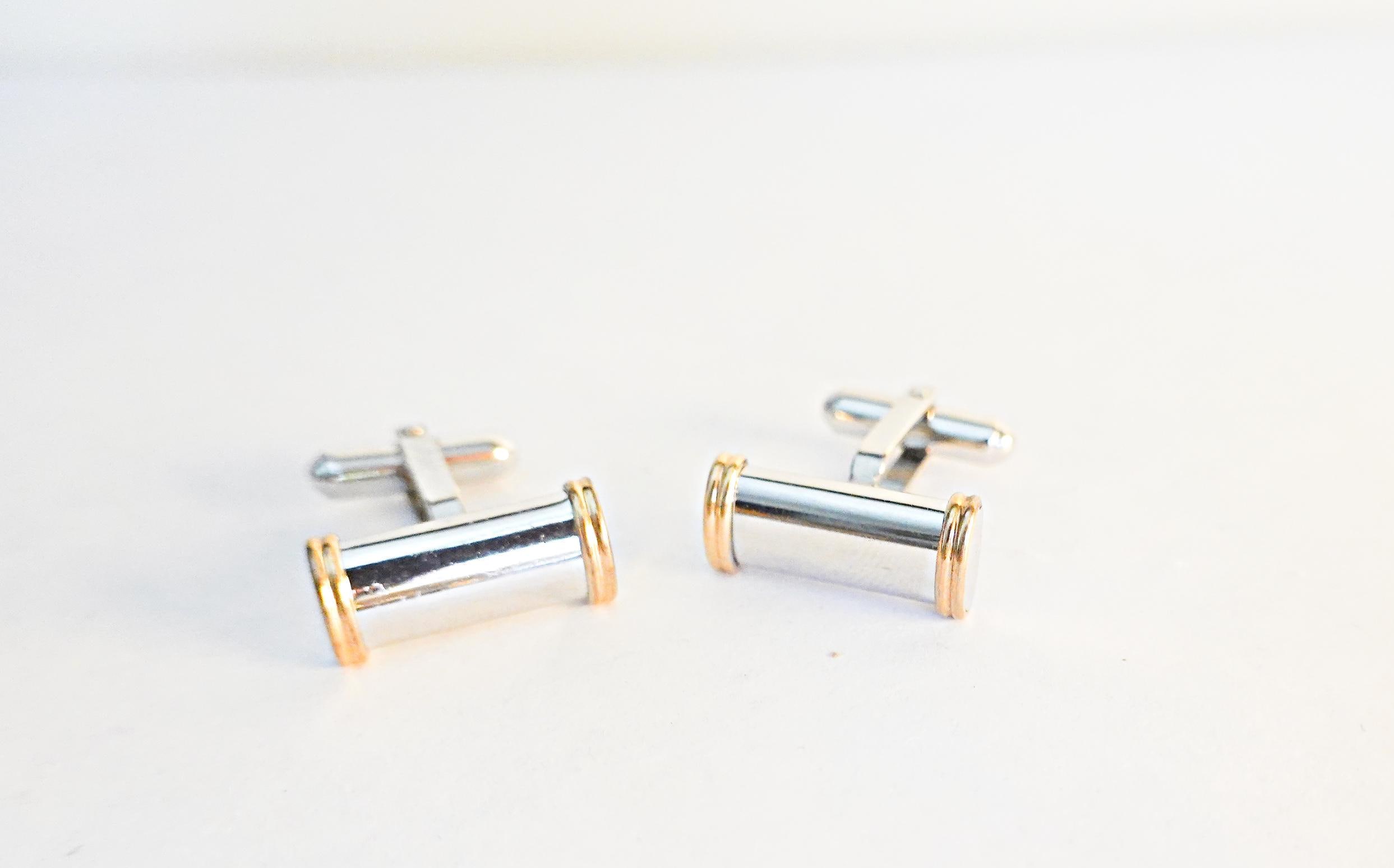 Boutons De Manchette Vintage En Or 14K Filigrané Avec Diamants - Pour Homme