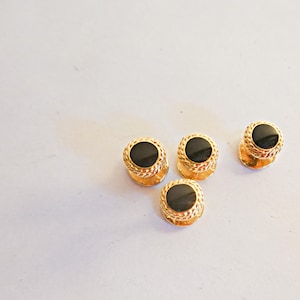 Vintage Black Tuxedo Shirt Studs, Studs, Black Onyx Tuxedo Studs, 4 Black studs,  Wedding Cufflinks,  Groom Gift, Tuxedo Accessoy
