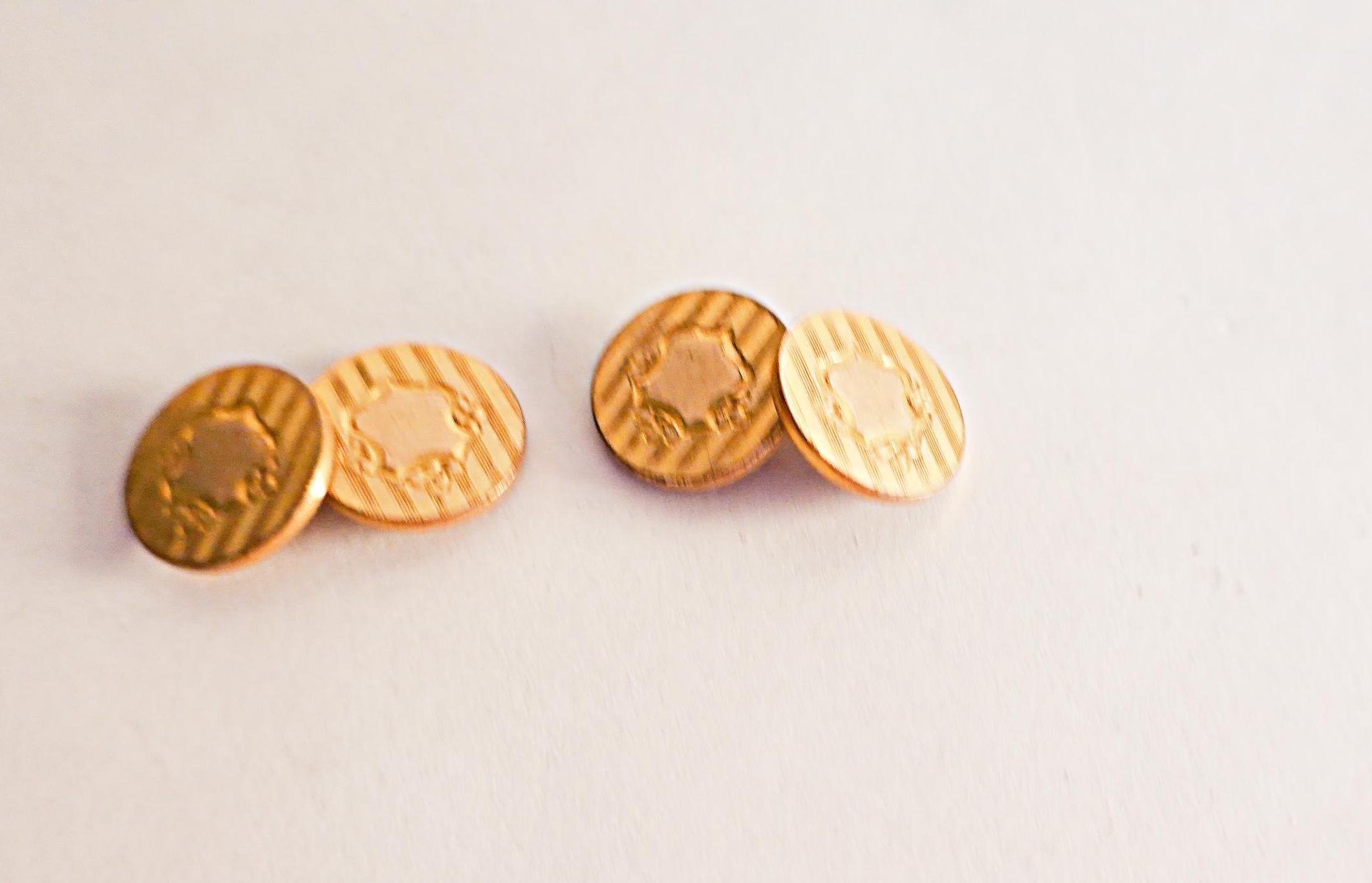 Victorian Cufflinks. Gold Filled Cufflinks. Antique Cufflinks. Chain ...