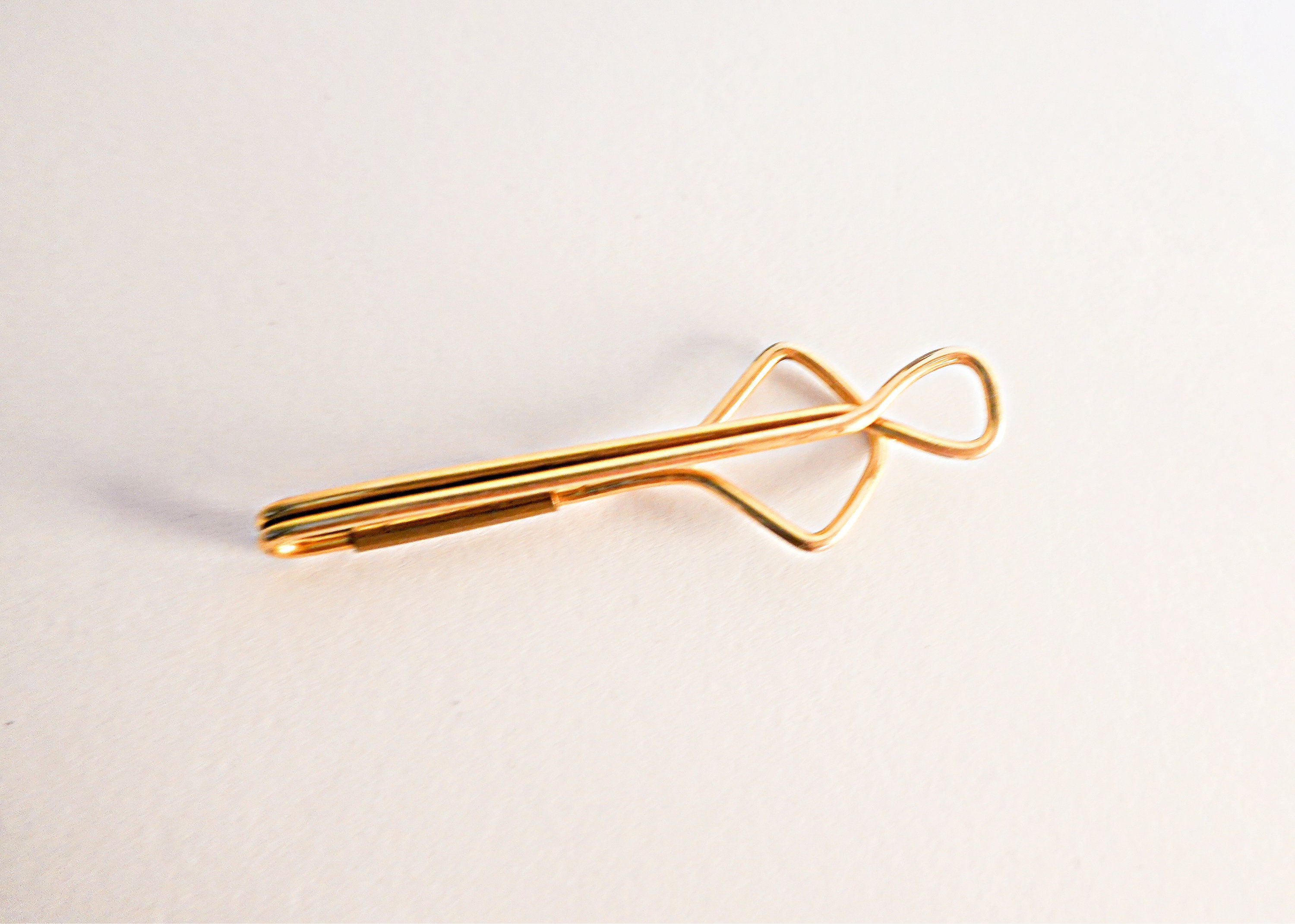 1/20 12Kt Yellow Gold Filled Tie Bar with Tie Chain Signed I Inside A