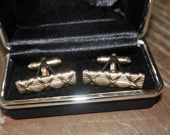 Gemelli vintage in oro, gemelli retrò di metà secolo, gemelli formali, abiti da cerimonia, regalo da uomo, gemelli hipster, gemelli da uomo