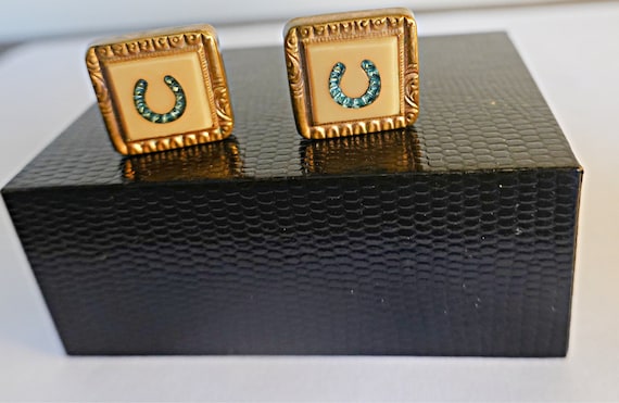 Horseshoe Cufflinks, Antique Cufflinks, Lucky Horseshoe, Unique Men's Gift, Gift for Gambler, Men's Christmas Gift