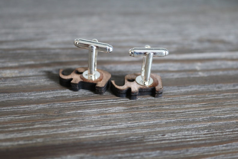 groomsmen Gift Gift for Republican Vintage groom Elephant Cufflinks Natural Wood Cufflinks Wood Cufflinks