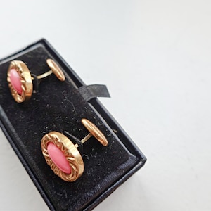 Antique Victorian Cufflinks, Pink Gold Filled Pinch Back Cufflinks, Antique Men&#39;s Jewelry, Men&#39;s Jewelery, Ladies Cufflinks, Victorian