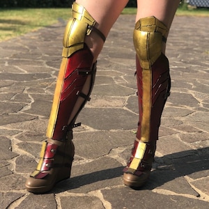 Wonder woman inspired leg graves boots cosplay made to order image 1