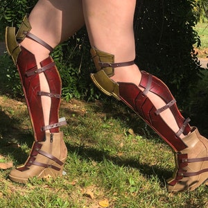 Wonder woman inspired leg graves boots cosplay made to order image 8