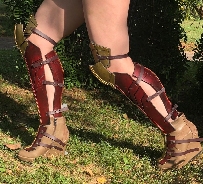 Wonder woman inspired leg graves boots cosplay made to order image 8