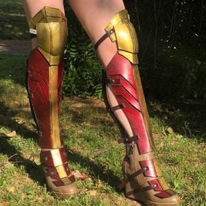 Wonder woman inspired leg graves boots cosplay made to order image 3