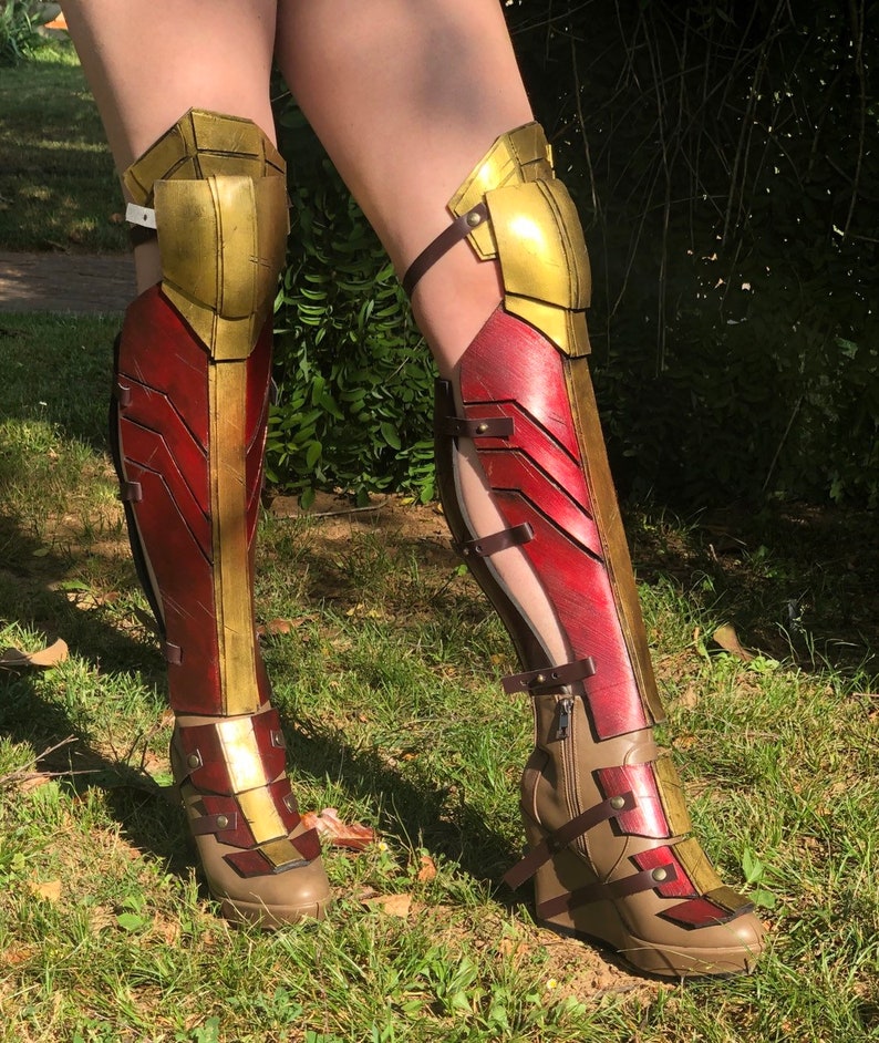 Wonder woman inspired leg graves boots cosplay made to order image 3