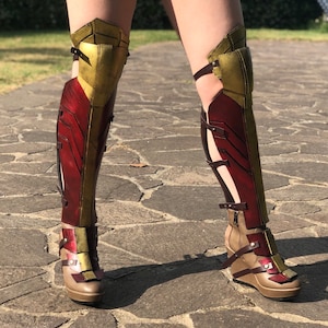 Wonder woman inspired leg graves boots cosplay made to order image 6