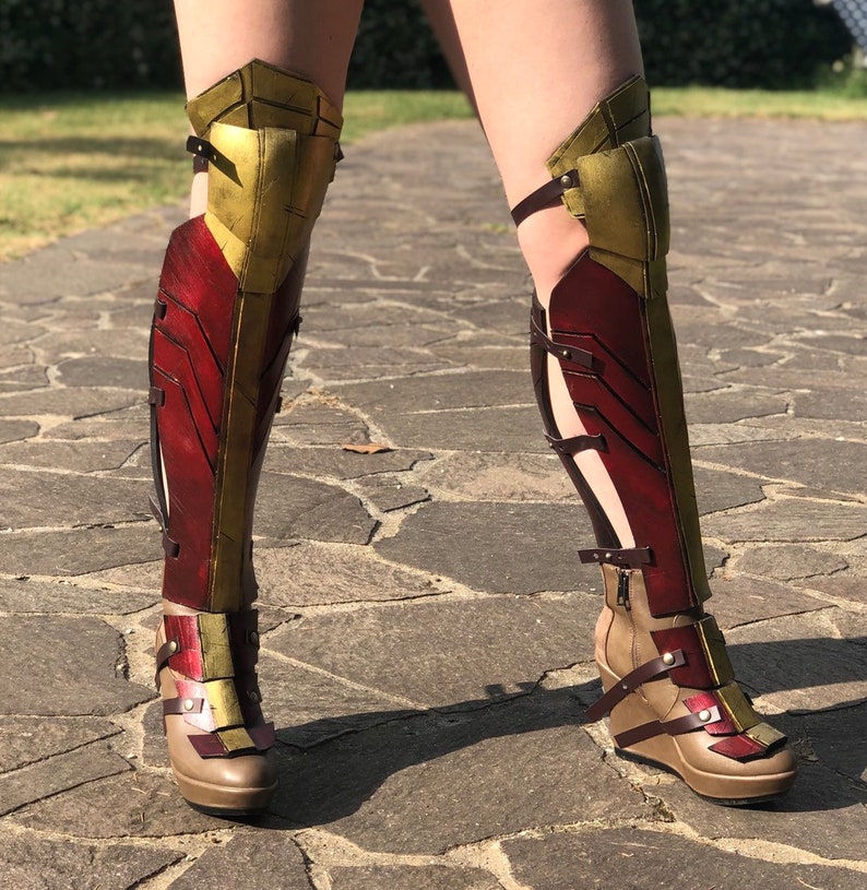 Wonder woman inspired leg graves boots cosplay made to order image 6