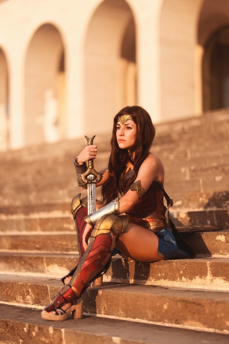 Wonder woman inspired leg graves boots cosplay made to order image 2