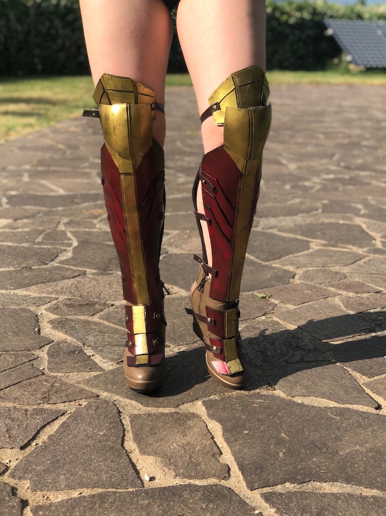 Wonder woman inspired leg graves boots cosplay made to order image 4