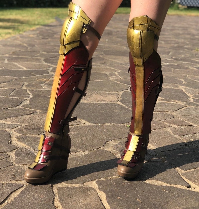 Wonder woman inspired leg graves boots cosplay made to order image 1