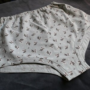 100% Cotton handmade micro shorts vintage style panties - lounge shorts floral blue, vintage style trunk nostalgic underwear onesize s/l