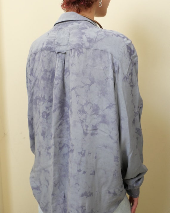 Vintage boho blue long sleeve soft shirt psychede… - image 4