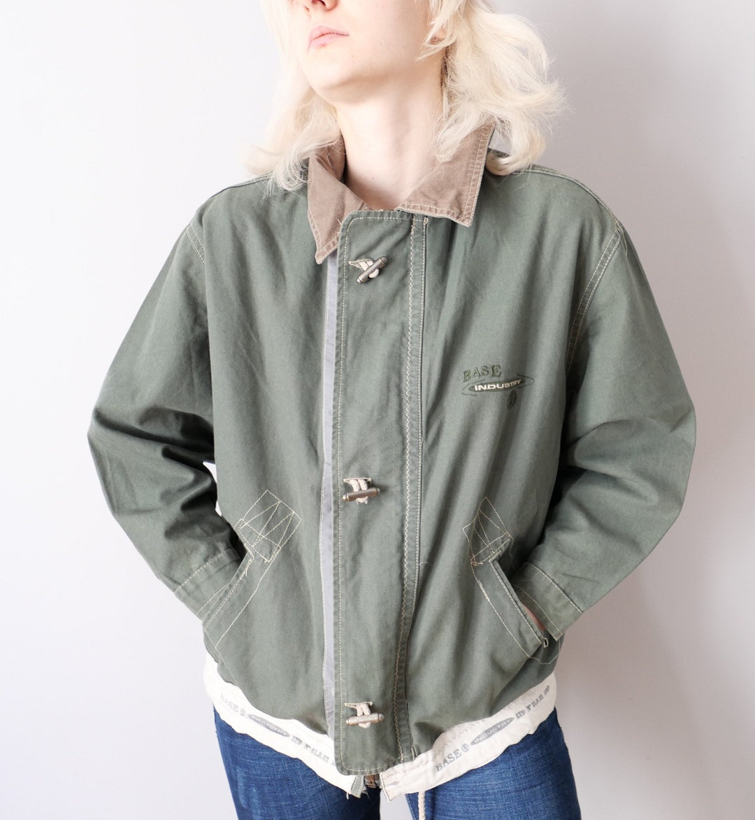 Vintage Twill Fabric Green Light Jacket Classic Basic 90s Aesthetics