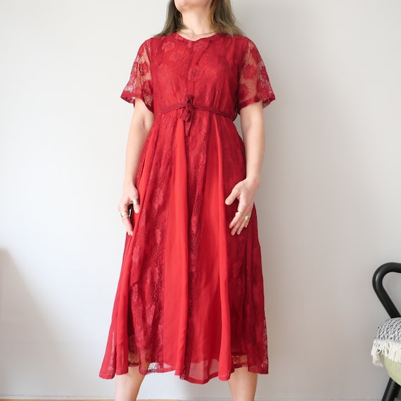 chinese dress ladies Bordeaux Made to Measure Plus Size Dress main image 1