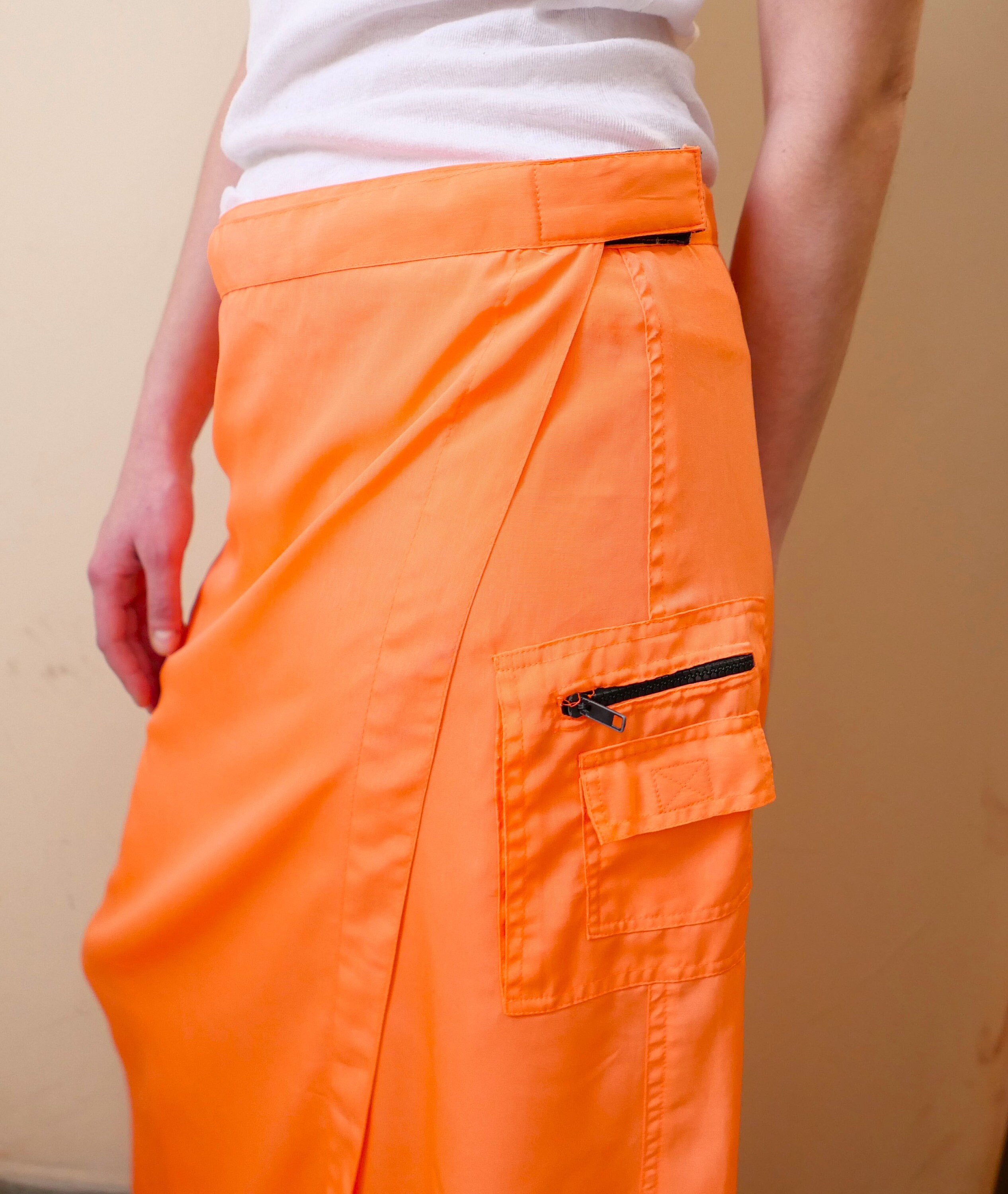 【archive】Vintage Cargo Rap Skirt Y2K BLUEMING Women Y2k Cargo Long Skirt Low Waist Drawstring