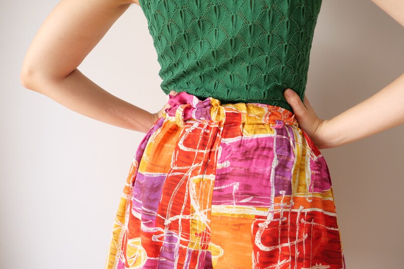 vintage années 90 sac en papier patchwork motif shorts taille haute pantalon de base vêtements de maison cottage core shorts taille S image 10