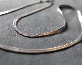 Vintage effen visgraat metaal zilverkleurige ketting minimalistische mode ketting basissieraden