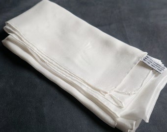 vintage pure soie super doux foulard carré des années 80 off blanc uni romantique pur cottage core onesize foulard en soie cravate pour cheveux