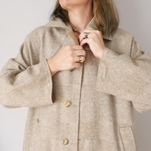 Vintage Claude Havrey Paris Wool Trench Coat: 80s Oversize Gabardine
