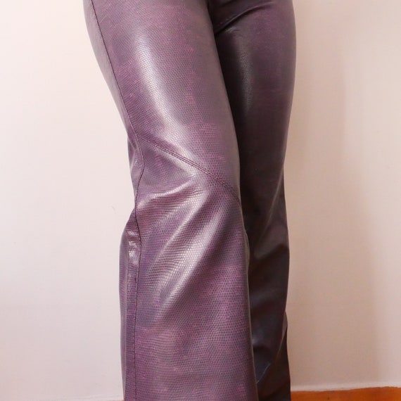 Purple pleather pants hot sale