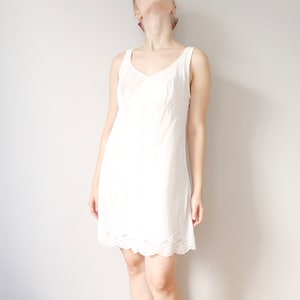 Vintage lingerie dress cottage core dress white lace true 70s romantic aesthetics size S/M