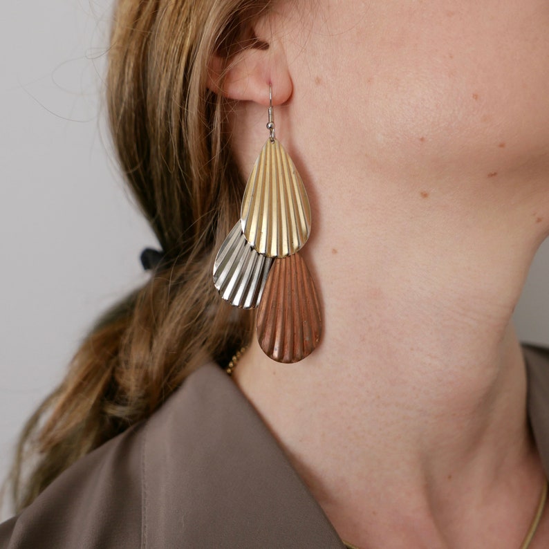 Asymmetrische Herz-Ohrringe In Roségold – 70er/80er Jahre Stil, Aus Kupfer, Hohl & Leicht | Perfekt Für Party & Alltag