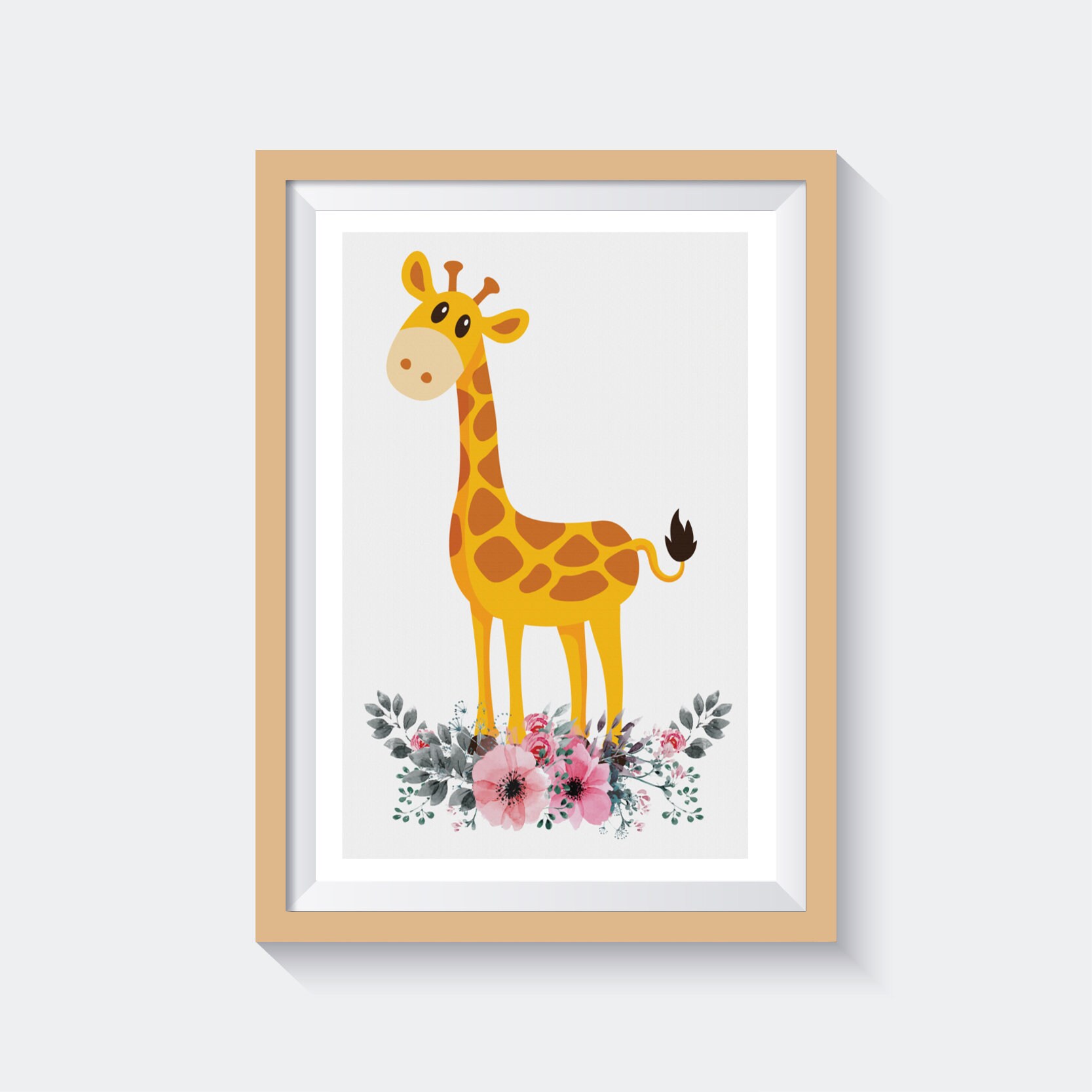 Giraffe Kindergarten Druck Safari Baby Kunst Etsy