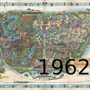 Moederdagcadeaus, Disneyland-kaart, Disneyland, Disney-decor, Disneyland-poster, Disneyland Park, groot formaat, kinderen, Walt Disney, originele kunst