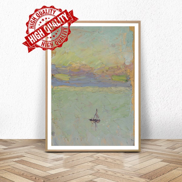 Segelboot auf dem Meer/ / by Wassily Kandinksy / Museum Poster  / Gallery Print