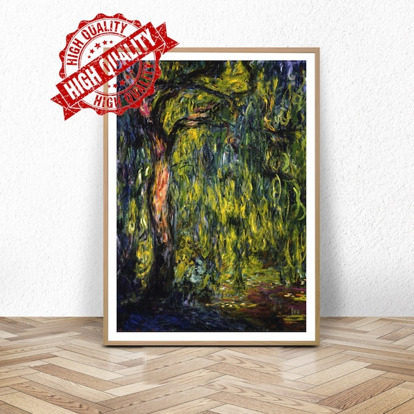 Weeping Willow By Claude Monet / Museum Poster  / Gallery Print