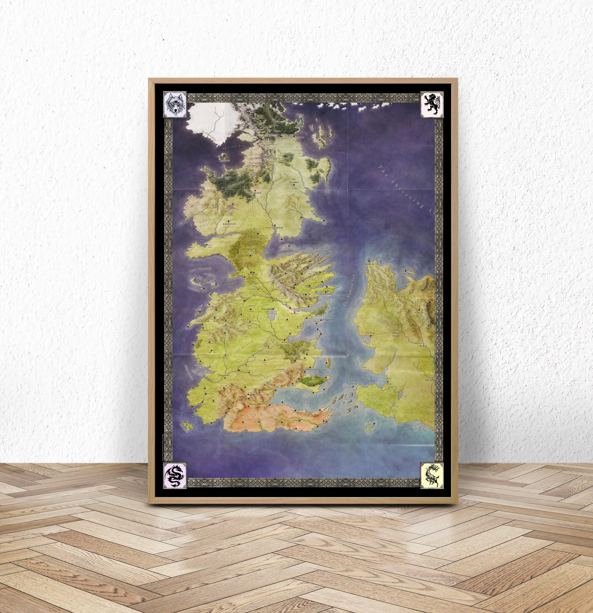 Carte de Westeros carte de Essos Game Of Thrones jeu de Etsy