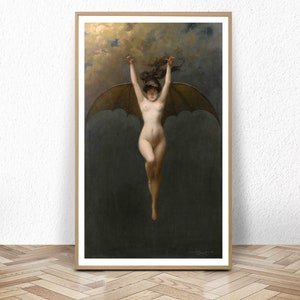 Bat Woman - Gothic Fine The Bat Woman La Femme Chauve Souris Albert Joseph Pénot Modern Art Classic Canvas Wall Art Décor Prints Handcrafted